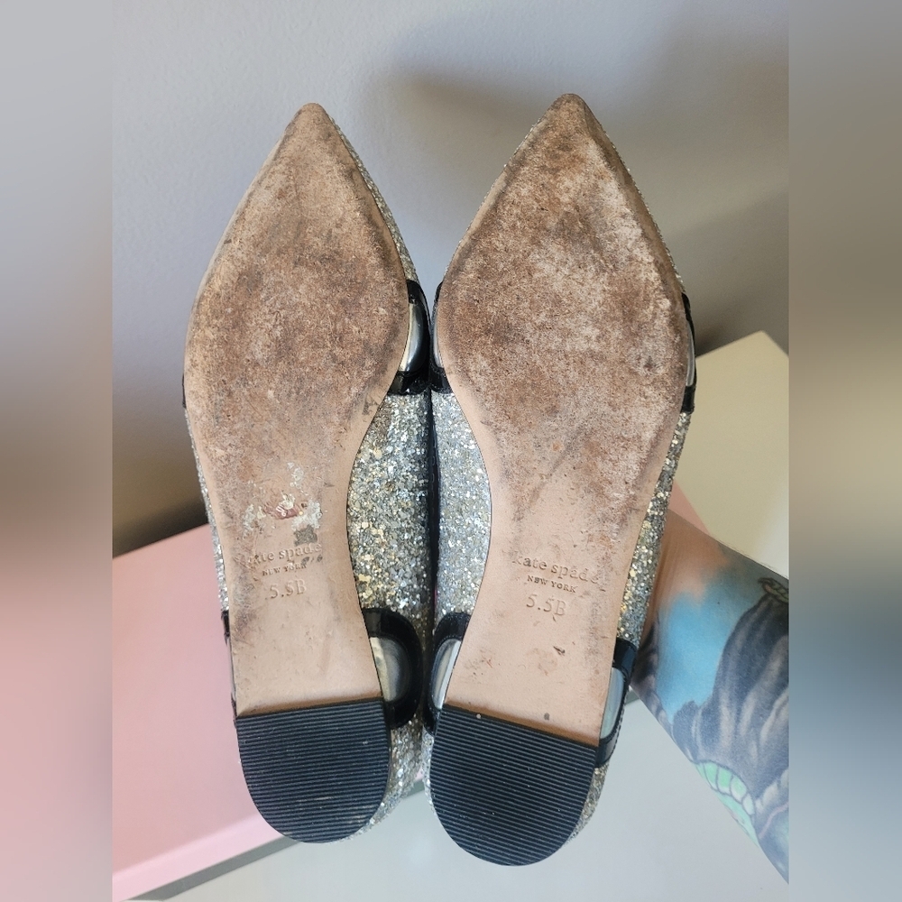 Kate Spade Gogo Glitter Taxi Flats, VGUC, Size 5.5 - Picture 11 of 13